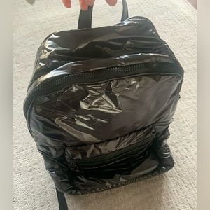 Black puffer Backpack